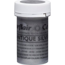 Gélová farba antique silver 25 g - Sugarflair - Sugarflair