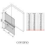 CERANO - Sprchová zástena Walk-in Onyx L-ľavá vzpera - 10 mm + polička / držiak na uteráky - čierna matná, transparentné sklo - 160x200 CER-8050BD73767