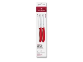 VICTORINOX Swiss Classic Príborový nôž 2 ks červená / vrúbkované ostrie / dĺžka čepele 11 cm (6.7831.2C1)
