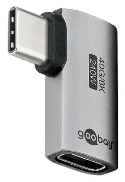 Goobay 74441 / Adaptér USB-C / uhlový 90 ° vodorovný / USB4 (74441)