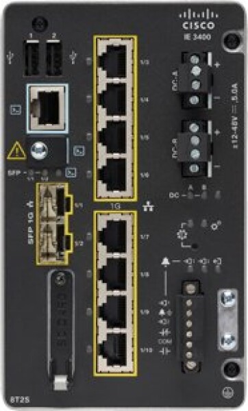 Cisco Cisco Catalyst IE3400 Rugged Series - Network Advantage - Switch - managed - 8 x 10/100/1000 + 2 x Gigabit SFP - an DIN-Schiene montierbar - DC power