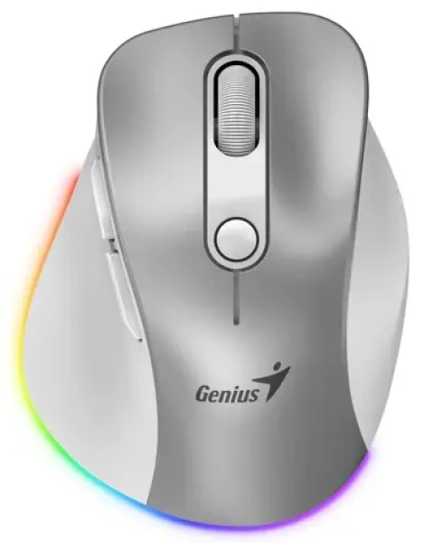 Genius Ergo 9000S Pre strieborná / optická / 2400 dpi / bezdrôtová / 6 tlačidiel / RGB (31030039402)