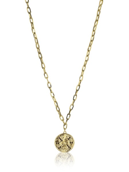 Marc Malone Výrazný pozlátený náhrdelník Ariana Black Necklace MCN23021G