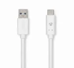 Nedis USB-A - USB-C biela / Dátový kábel / USB 3.2 Gen 1 / 60 W / 5 Gbps / 1 m (CCGW61600WT10)