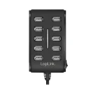 LogiLink čierna / USB hub / 10x USB-A 2.0 / 480 Mb / s / napájací adaptér (UA0125)