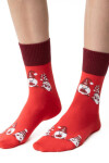 VIANOČNÉ PONOŽKY PRE ŽENY 136 Červená 38-40