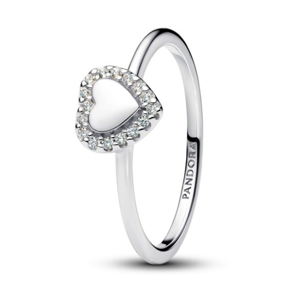 Pandora Romantický strieborný prsteň Srdce s aureolou Timeless 193801C01 52 mm