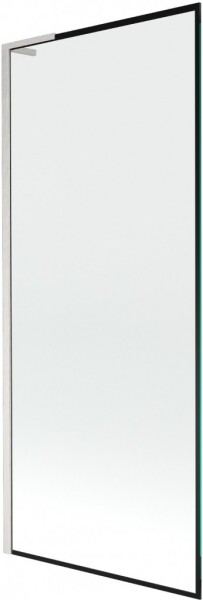 MEXEN/S - Next L vaňová zástena FIX 80 x 150, čierna vzor, nikel kartáčovaná 895-080-000-03-70-97