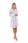 Dámsky župan s kapucňou Flora Short 4856 Patterned dove grey - Vestis S