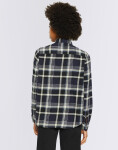Knowledge Cotton Check Flannel Shirt 1300 Black Jet L