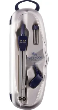 KOH-I-NOOR Kružidlo s nástavcom a náhradnými tuhami / Kružítko / kovové / do 360 mm (9992B05901TE)