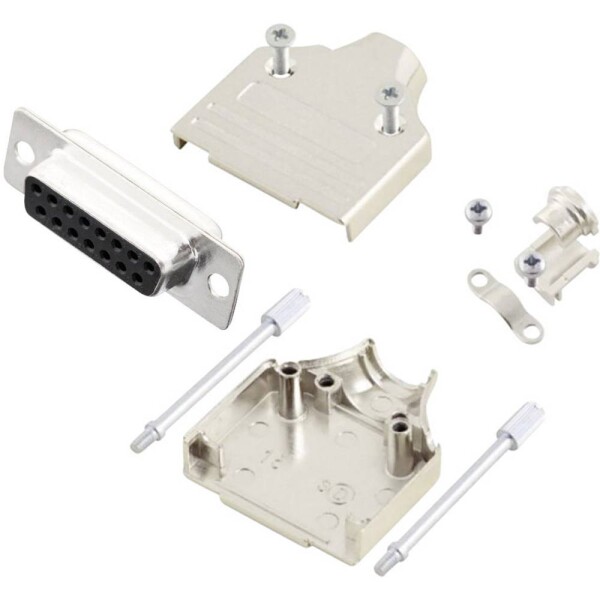 MH Connectors MHDM15-DB15S-K sada D-SUB zásuvková lišta 180 ° Pólov: 15 spájkovaný 1 ks; MHDM15-DB15S-K