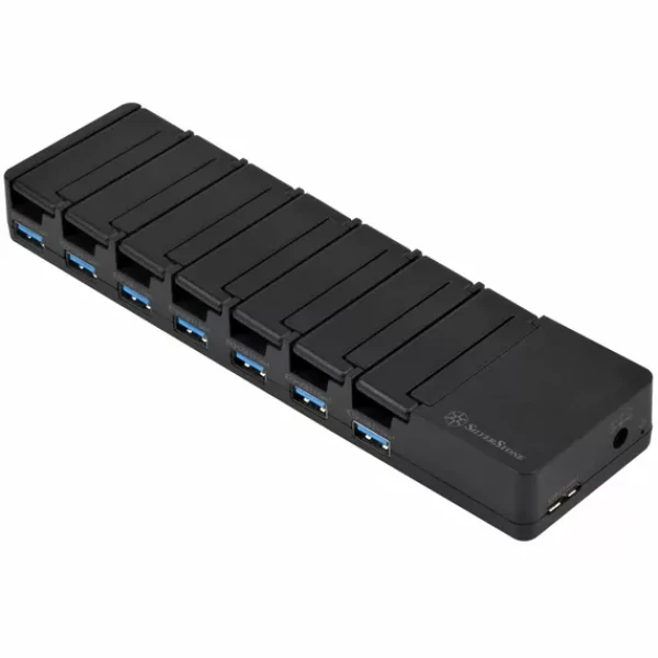 Silverstone UC03-PRO čierna / nabíjacia stanica a stanice na prenos dát / 7x USB-A 3.1 / 36W (SST-UC03B-PRO)