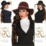 Trendy floppy felt hat with decorative chain Einheitsgroesse