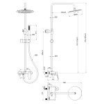 INVENA - Sprchový stĺp s batériou, Alonia Trend, chróm AU-70-D01-V
