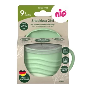NIP NATURE line snackbox 2v1 250ml 1ks zelená / od 9 mesiacov (NIP38544-51)