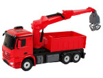 RASTAR Nákladné auto s drapákom Mercedes Rastar R/C na diaľkové ovládanie červené