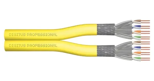Digitus Cat.7A S/FTP žlutý / Instalační kabel / 500 m / AWG 22/1 / LSZH / B2ca (DK-1745-A-VH-D-5)