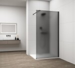 POLYSAN - ESCA BLACK MATT jednodielna sprchová zástena na inštaláciu k stene, dymové matné sklo, 1200 ES1412-02