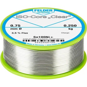 Felder ISO-Core Clear Sn100Ni+ spájkovací cín cievka Sn99,25Cu0,7Ni0,05 0.250 kg 0.75 mm; 5552940720