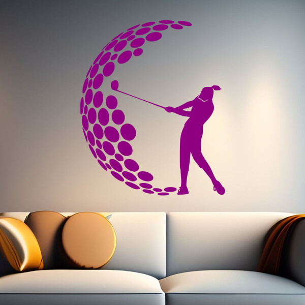 Veselá Stena Samolepka Golf Farba: fialová, Veľkosť: 100 x 82 cm