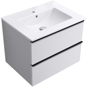 CERANO - Kúpeľňová skrinka Velora - biela matná, úchytka čierna + keramické umývadlo Todo - 71x55x46,5 CER-664855