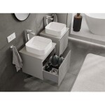 MEXEN/S - Rivel kúpeľňová skrinka pod umývadlo 50 cm s doskou, 1 šuplík, reliéf, šedá mat 91A20-05047-1-BFC62