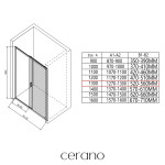 CERANO - Sprchové posuvné dvere Varone LINE Ľ/P - 6 mm - čierna matná, mliečne sklo - 130x195 CER-662656