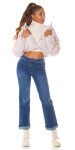 Sexy Highwaist Push up used look flarred Jeans denimblue