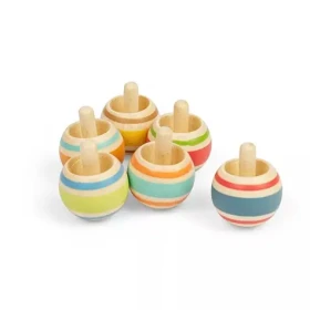 Bigjigs Toys Drevená káča s prúžkami 1 ks
