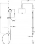MEXEN/S - Carl sprchový stĺp vrátane vaňovej termostatickej batérie Kai, chróm 77300240-00
