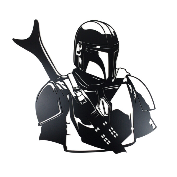 Veselá Stena Drevená nástenná dekorácia Star Wars Mandalorian čierny