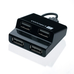 CONNECT IT STEP USB hub čierna / 4x USB (CI-108)