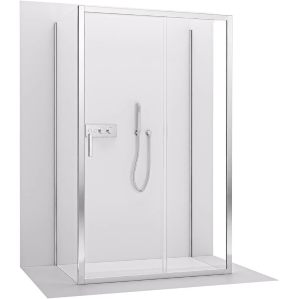 CERANO - Trojstenný sprchovací kút Varone LINE UL/P - 6 mm - chróm, transparentné sklo - 140x70x195 - posuvný CER-DY505-90143