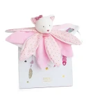 Doudou Darčeková sada - Plyšový muchláčik ružová mačka 26 cm