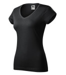 Fit tričko s výstrihom do V ebony gray L