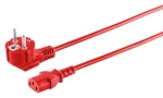 MicroConnect Sieťový napájací kábel Schuko 90° - C13 červená / Napájací kábel / 3 m / 250 V / 10 A (MC-SCHUANGC13300R)