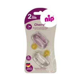 NIP Cherry Cumlík kaučuk veľkosť 2 (6m+) červená/hnedá 2ks (NIP38884-51)