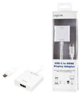 LogiLink USB-C na HDMI biela / Adaptér / USB 3.1 Gen1 / HDMI 1.4 / 4K 30Hz / 1080p 60Hz (UA0236A)