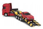 Mamido Diaľkovo ovládaný automobil RC s ovládačom, veľká sada 2 áut Mercedes Actros s návesom 1:24 RTR červený