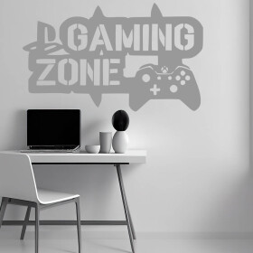 Veselá Stena Samolepka Gaming zone Farba: šedá, Veľkosť: 100 x 60 cm