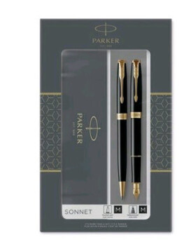 PARKER Sonnet Matte Black GT Duo Set / plniace pero a guličkové pero (2093371)