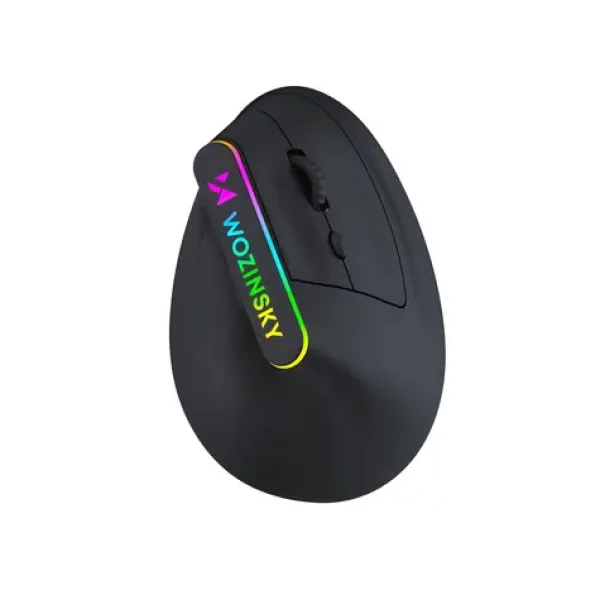 Wozinsky WMG-1164 čierna / Bezdrôtová vertikálna ergonomická herná myš / RGB podsvietenie / 3600 DPI
