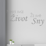 Veselá Stena Samolepka Nesnívaj svoj život, ži svoje sny Farba: zelená, Veľkosť: 60 x 26 cm