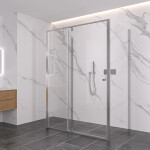 CERANO - Trojstenný sprchovací kút Santini UL/P - 6 mm - chróm, transparentné sklo - 110x100x195 - pivotový CER-8050BD7883