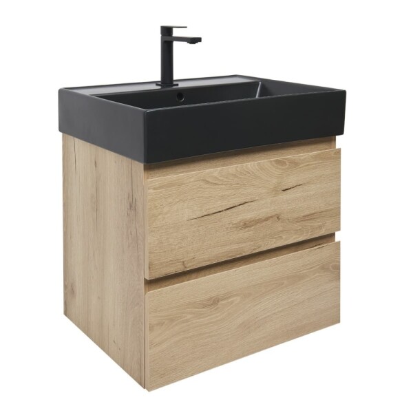 Kúpeľňová skrinka 2 zásuvková s umývadlom SAT B-Way 59x50x45 cm dub mat BWAY260OAKU2B2B BWAY260OAKU2B2B
