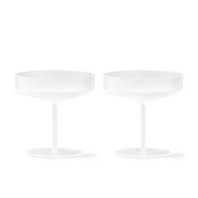 Ferm LIVING Poháre na šampanské Ripple Frosted 150 ml – set 2 ks