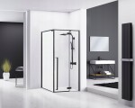 REA/S - Sprchovací kút FARGO 90x90 - matný čierny So sprchovou vaničkou Savoy black KPL-K7318