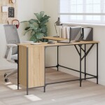 VidaXL Biurko, dub sonoma, 141x141x75 cm, materiał drevopochodny