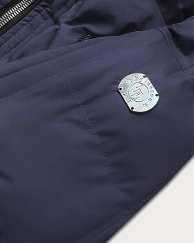 Tmavomodrá dámska zimná bunda s kapucňou (m-21603) odstíny modré XL (42)